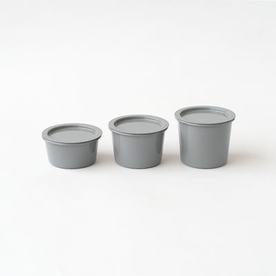 KAICO ENAMEL MARU CANISTER WITH LID GRAY