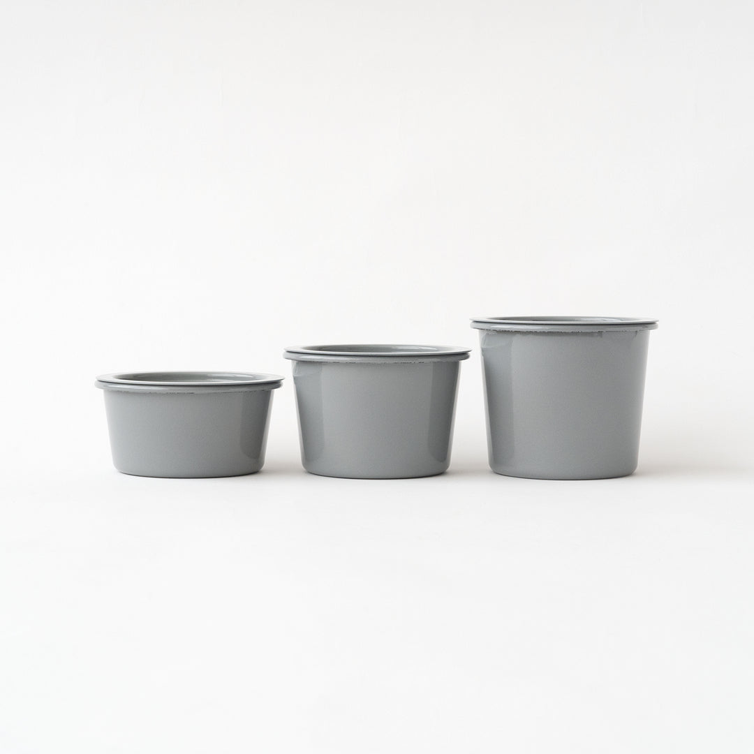 KAICO ENAMEL MARU CANISTER WITH LID GRAY