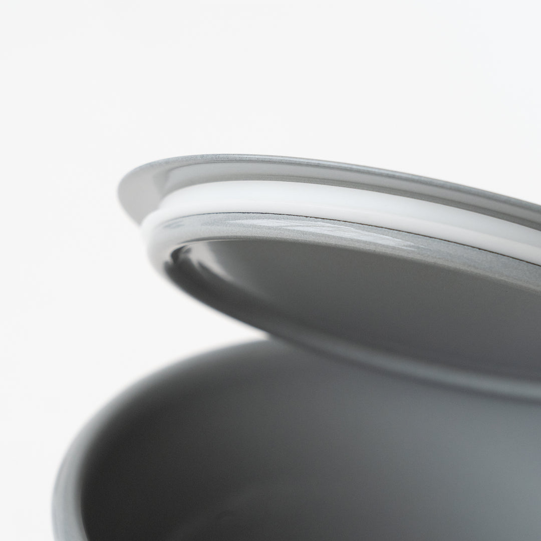 KAICO ENAMEL MARU CANISTER WITH LID GRAY
