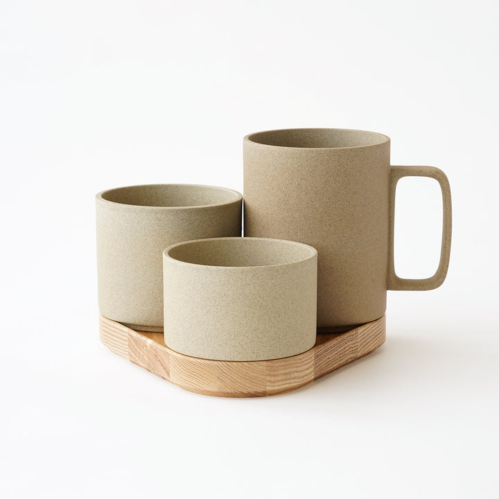 HASAMI PORCELAIN / WOODEN TRAY / ASH / 6 1/4" DIA x 6 3/4" x 7/8"