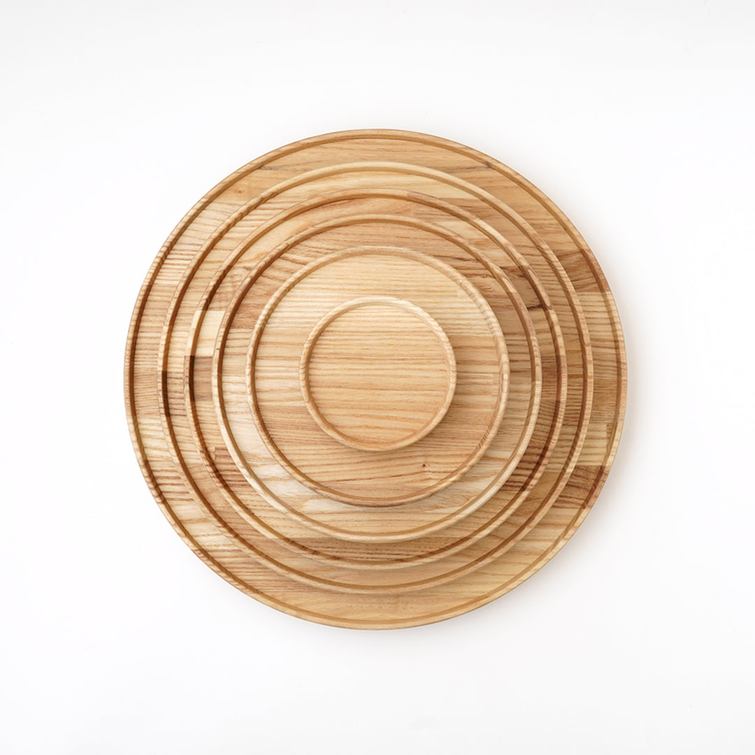 HASAMI PORCELAIN / WOODEN TRAY (LID) / ASH / 8 5/8" DIA x 7/8"