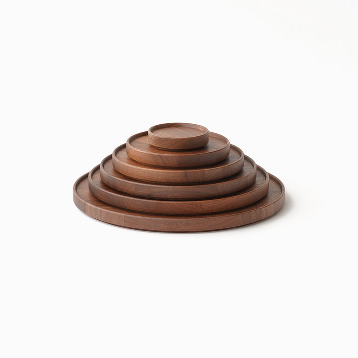 HASAMI PORCELAIN / WOODEN TRAY (LID) / WALNUT / 7 3/8" DIA x 7/8"