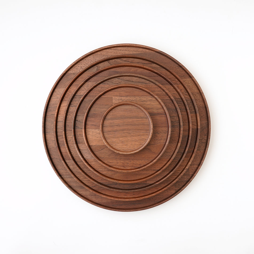 HASAMI PORCELAIN / WOODEN TRAY (LID) / WALNUT / 11 7/8" DIA x 7/8"