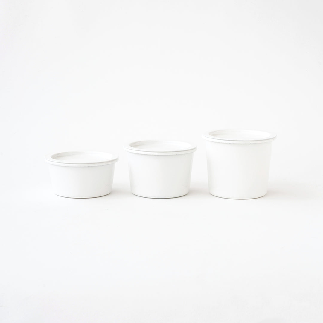 KAICO ENAMEL MARU CANISTER WITH LID WHITE