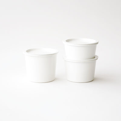 KAICO ENAMEL MARU CANISTER WITH LID WHITE